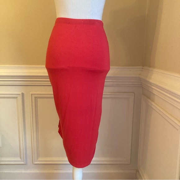 VELVET TORCH Red Lightweight Knit Bodycon Pencil Skirt - Picture 4 of 7